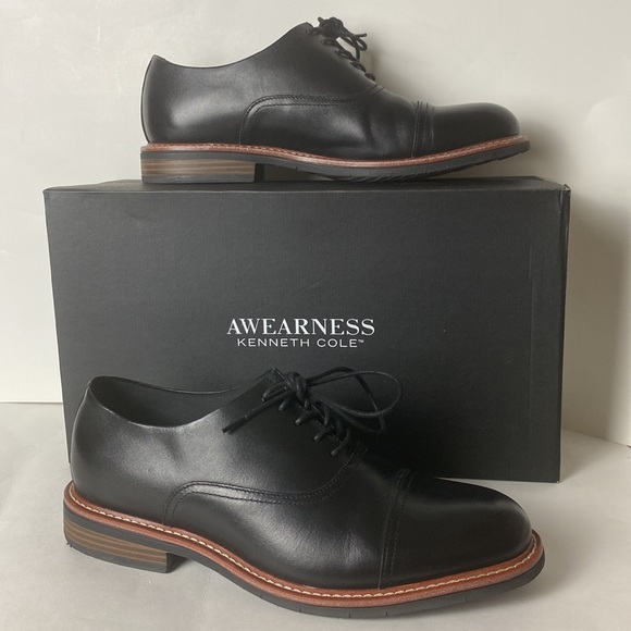 Men’s Black Kite Flex Lace Up Dress Shoes - Picture 2 of 11